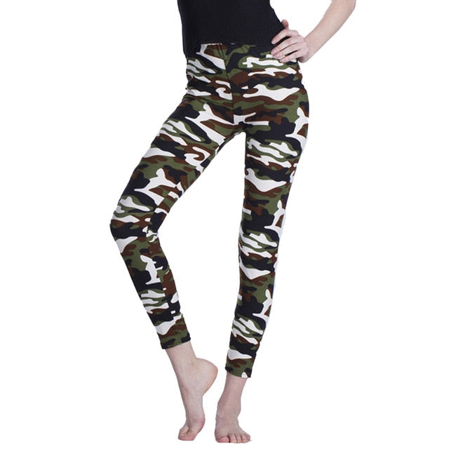 Ladies Camouflage Elastic Leggings