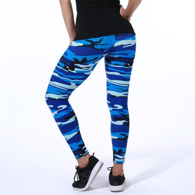 Ladies Camouflage Elastic Leggings