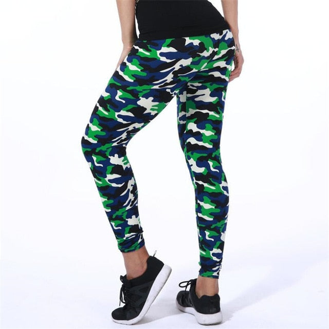 Ladies Camouflage Elastic Leggings