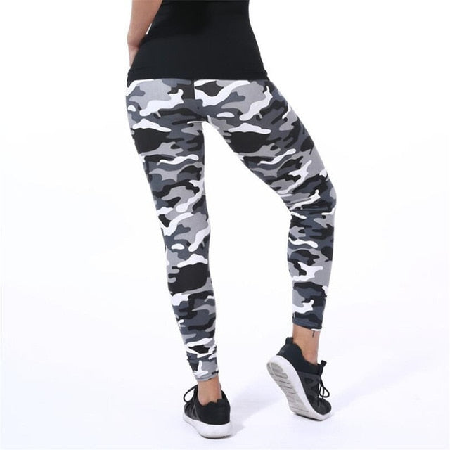 Ladies Camouflage Elastic Leggings