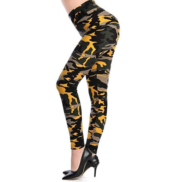 Ladies Camouflage Elastic Leggings