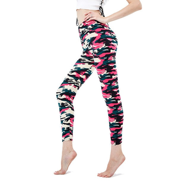 Ladies Camouflage Elastic Leggings