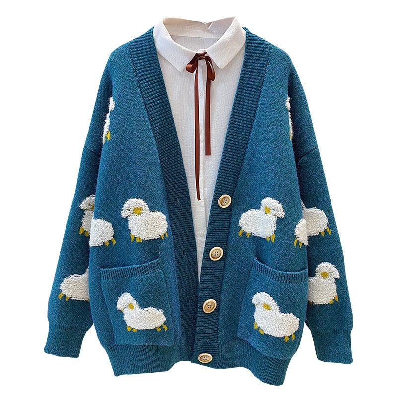 V Neck Sheep Cardigan.