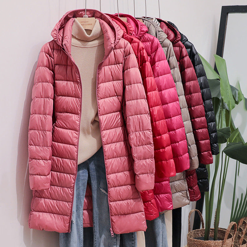 Long Ultra Light Thin Casual Coat Puffer Jacket.