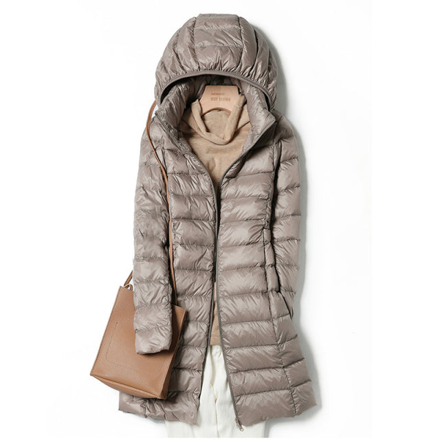 Long Ultra Light Thin Casual Coat Puffer Jacket.