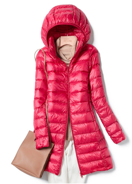 Long Ultra Light Thin Casual Coat Puffer Jacket.