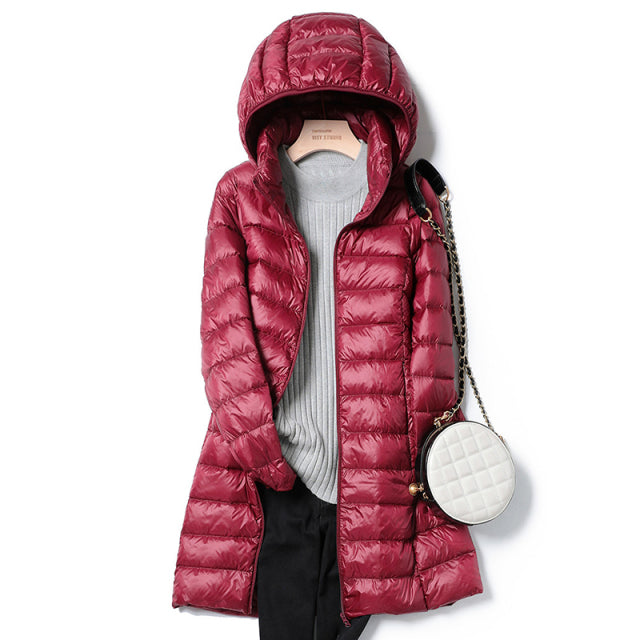 Long Ultra Light Thin Casual Coat Puffer Jacket.