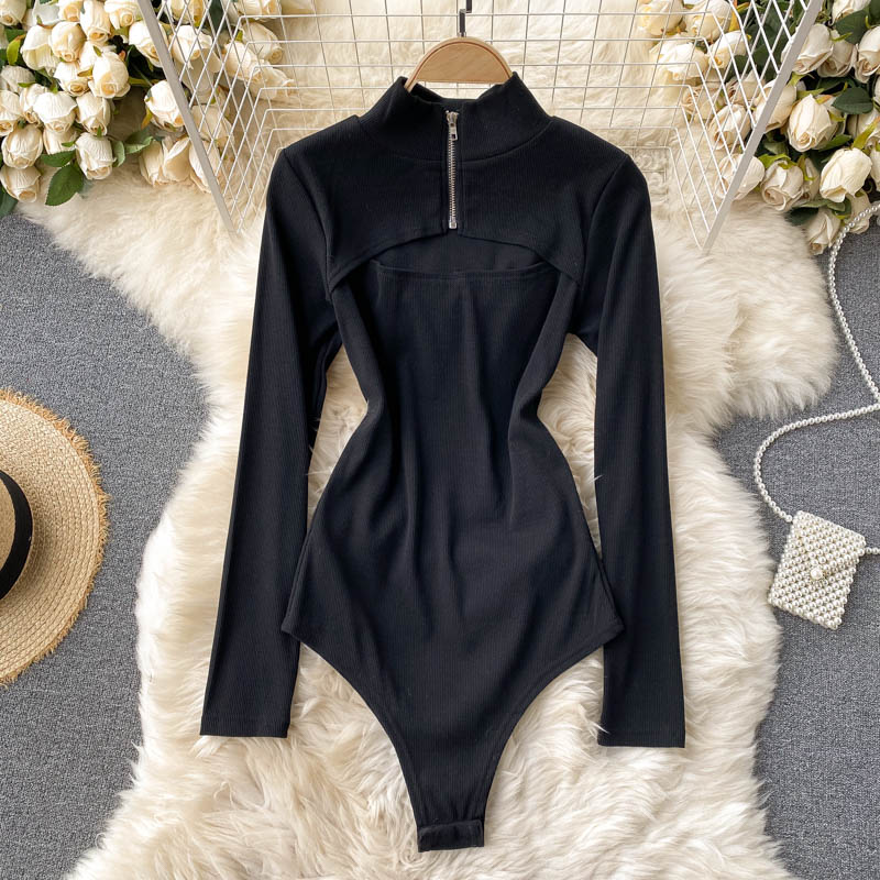 Zip-up  Knitted Bodysuit