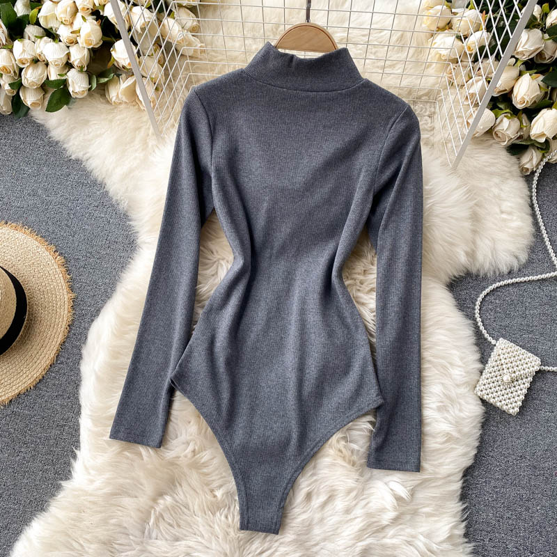 Zip-up  Knitted Bodysuit