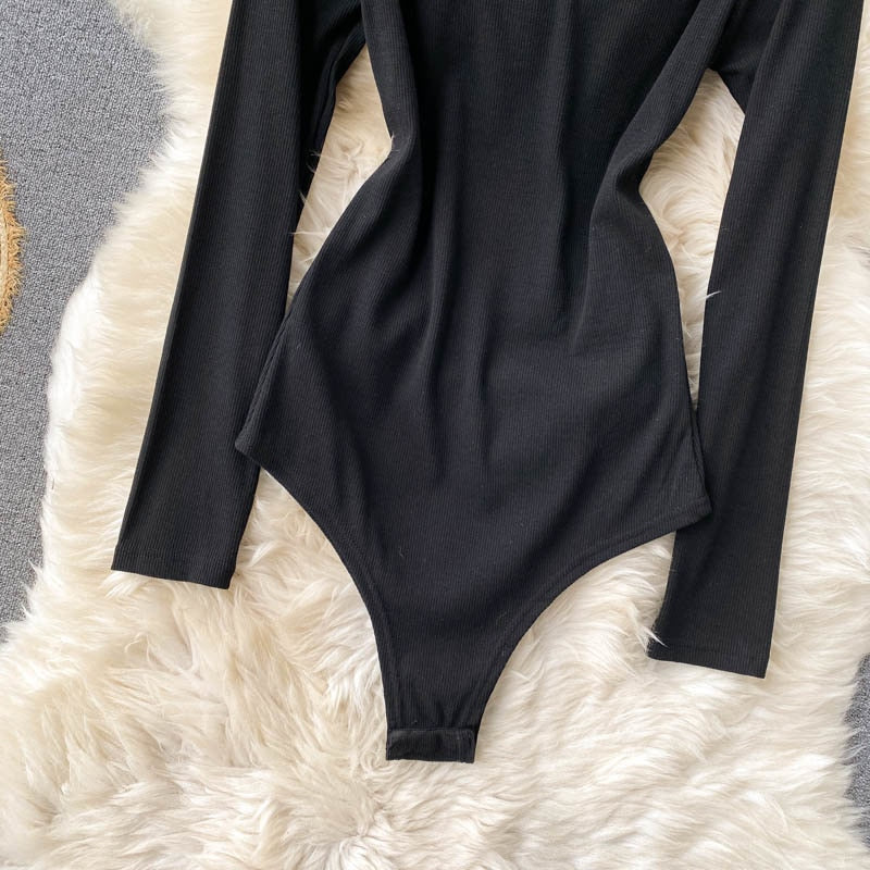 Zip-up  Knitted Bodysuit